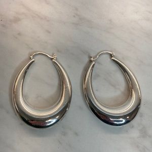 Tiffany & Co. Silver Pierced  Earrings 2” Preowned